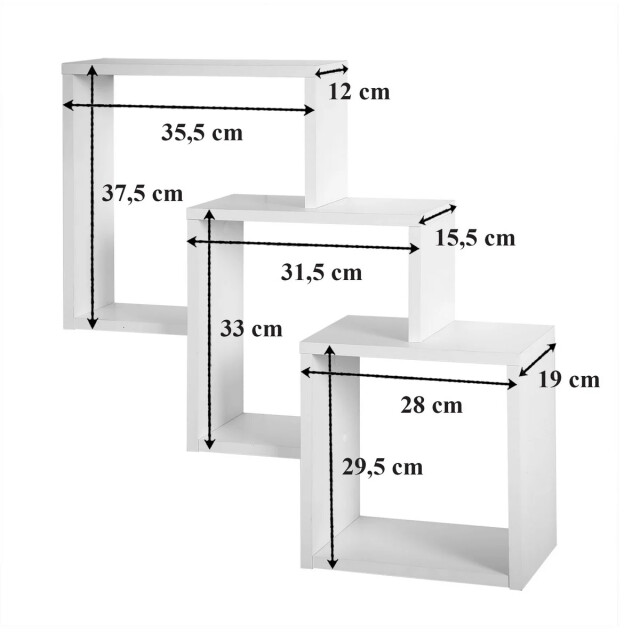 CaliCosy Wandplank met 3 compartimenten l64 cm fibi 2936671 large