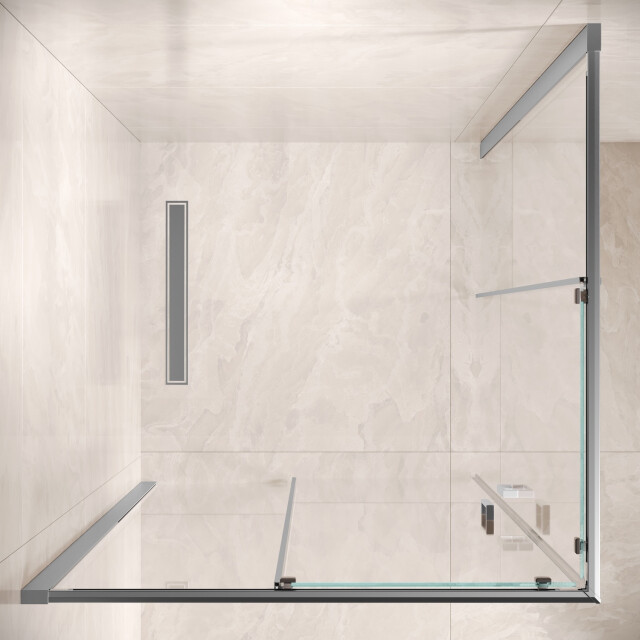 Badplaats Douchecabine dakota 90 x 90 x 185 cm chroom douchewand met 3182072 large