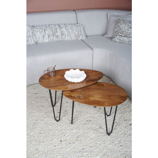 Home67 Salontafel fabio mangohout set van 2 3195663 large