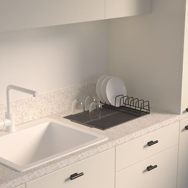Casa di Elturo Siliconen druipmat met afdruiprek – antislip vaatdroogmat grijs – 43,5 x 33 x 3198262 large