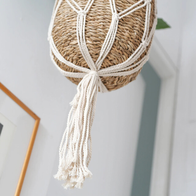 CaliCosy Hangende macramé mand met plantenhouder van zeewier 2929094 large