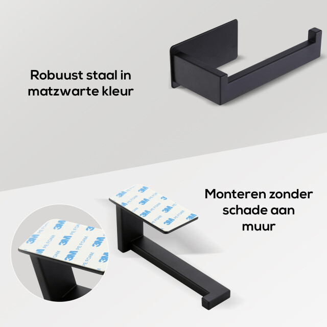 Xivada Wc rolhouder luca zonder boren rvs zelfklevend - 3193578 large