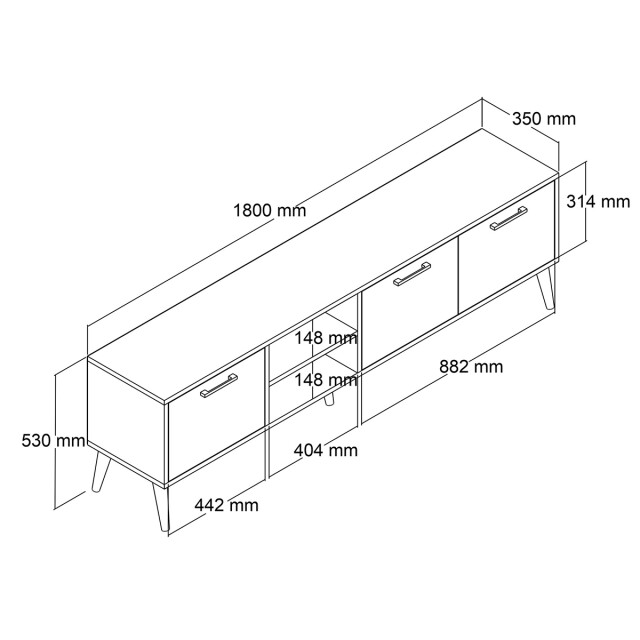 CaliCosy Meubel tv 2 nissen 3 deuren l180 cm exxen 2937415 large