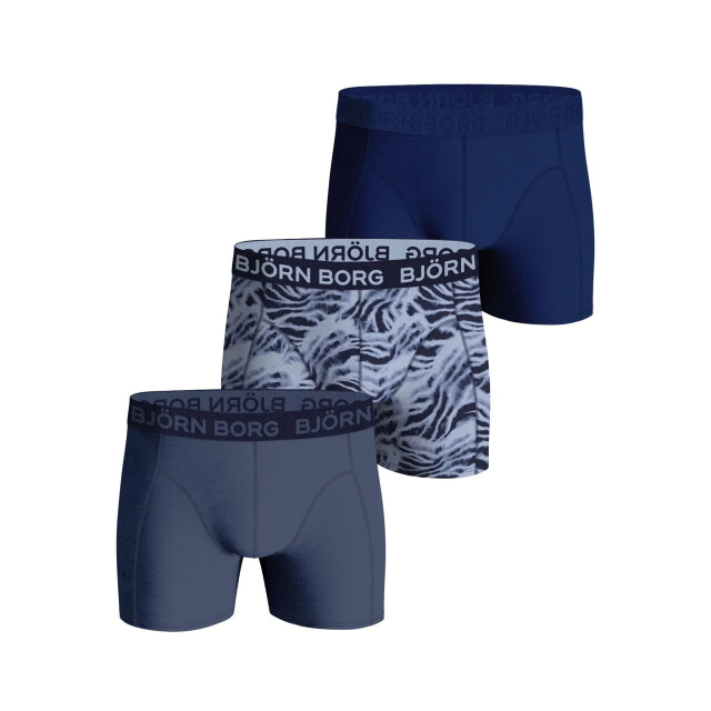 Björn Borg Björn borg cotton stretch boxershorts 3-pack – navy, blauw & print 10003372-MP012 large