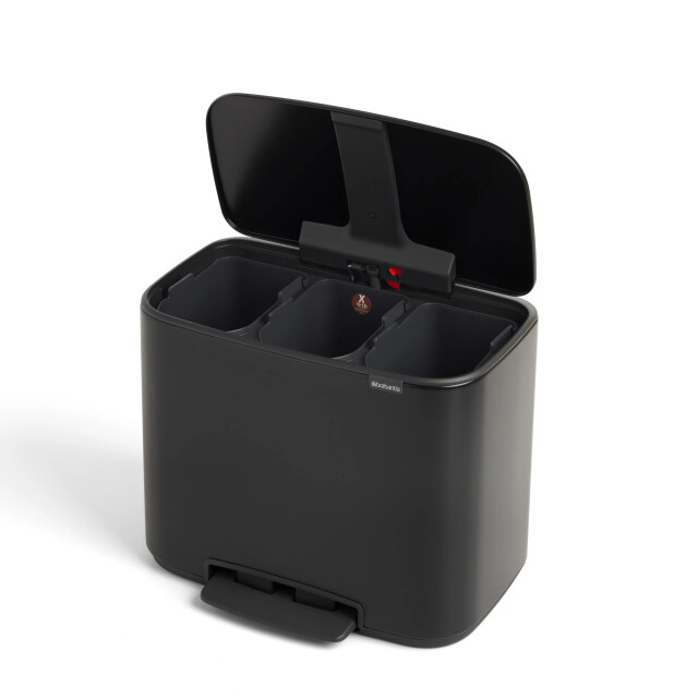 Brabantia Bo pedaalemmer 3 x 11 liter matt black 121104 large