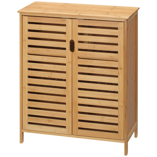 4goodz Badkamerkast bamboe met lamellenontwerp voor badkamer of gang 32x68x86 cm 3198725 large