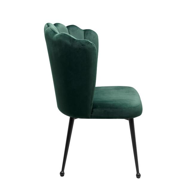 CaliCosy Set van 2 stoelen van donkergroen fluweel met metalen poten, 55 cm quinn 3198259 large