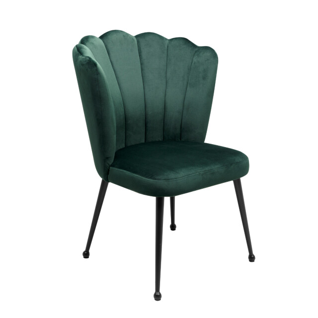 CaliCosy Set van 2 stoelen van donkergroen fluweel met metalen poten, 55 cm quinn 3198259 large