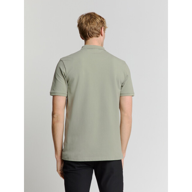 No Excess Polo zip pique garment dyed olijf 5369.22.0009 large