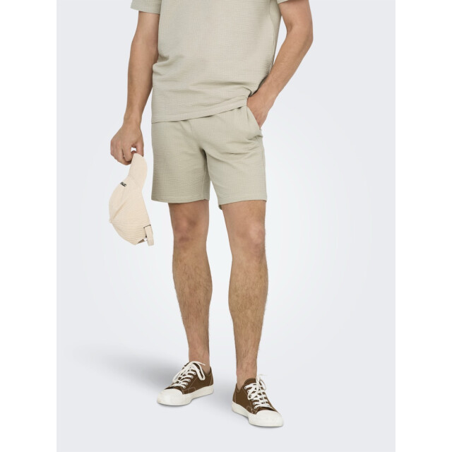 Only & Sons Onskian reg seersucker shorts beige 5159.05.0011 large