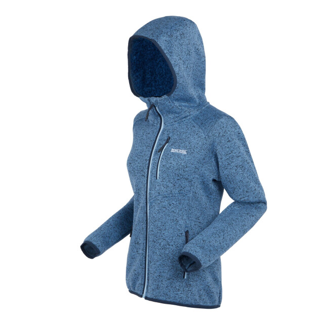 Regatta Dames newhill marl fleecejas met capuchon UTRG8830_coronetblueclearsky large