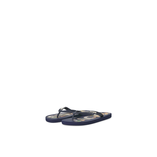 Jack & Jones Heren teenslippers jfwlogo palm print blauw 12230642-Medieval Blue large