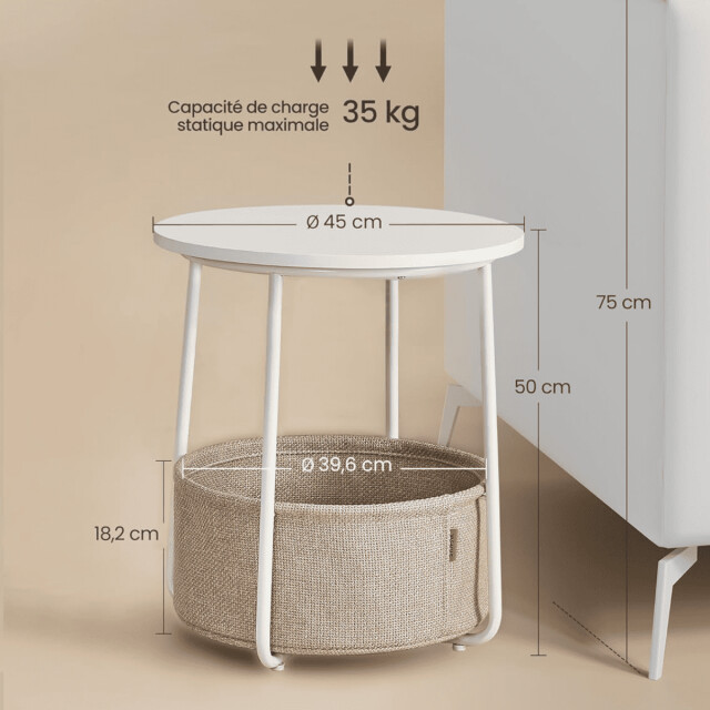 CaliCosy Bijzettafel met opbergmand rond h51 cm 2936733 large