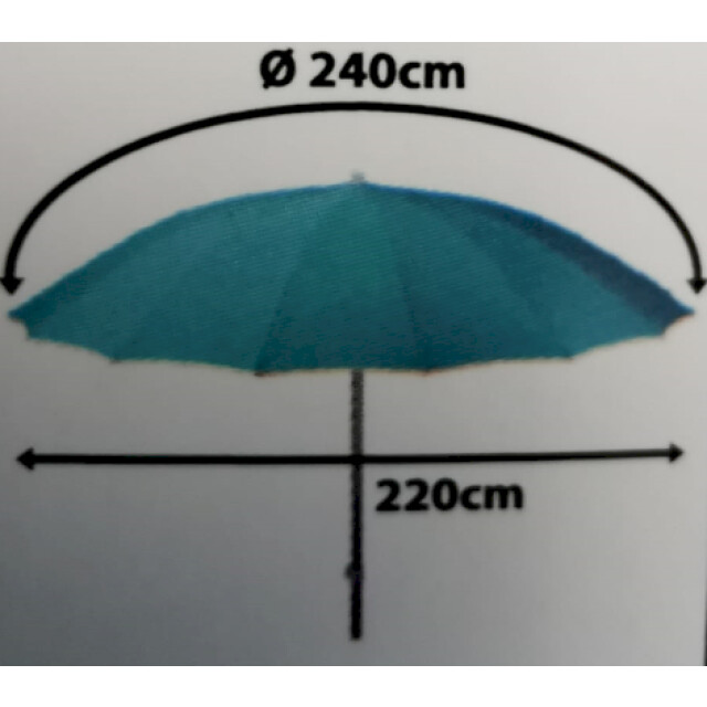 4goodz Parasol shanghai met knikarm doorsnede Ø220 cm aquamarijn 3049009 large