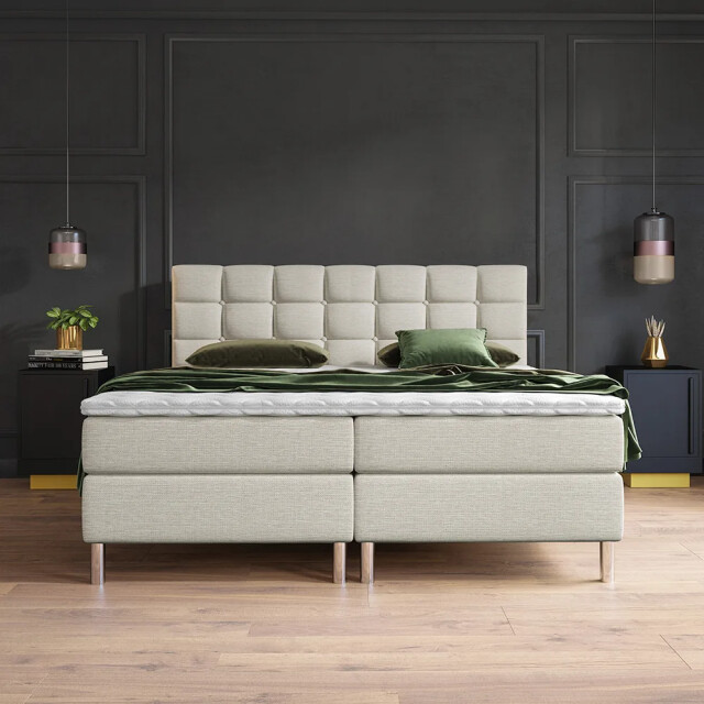 Beddenscout24 Boxspringbed helmond - 140x200 cm inclusief cm matras en topper 3199668 large