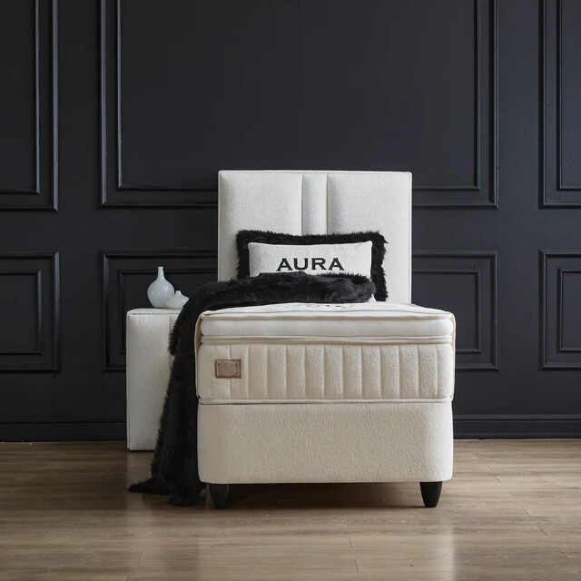 Beddenscout24 Boxspring bed met opbergruimte 90x200 cm beige opbergbed aura inclusief 28 3199367 large
