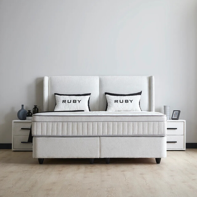 Beddenscout24 Boxspring bed met opbergruimte 160x200 cm - opbergbed ruby inclusief 32 3199380 large