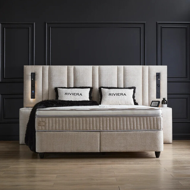 Beddenscout24 Boxspring bed met opbergruimte 160x200 cm - riviera inclusief 32 cm 3199343 large