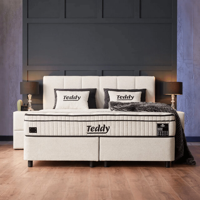 Beddenscout24 Boxspring bed met opbergruimte 160x200 cm - teddy inclusief 28 cm matras 3199556 large