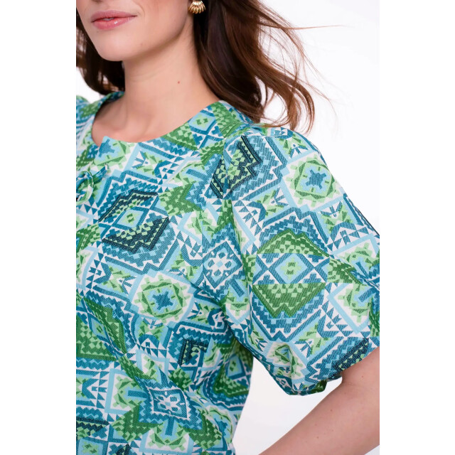 Geisha 53490-20 blouse blue / green 53490-20 Blouse Blue / green large