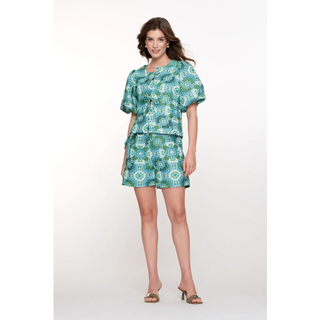 Geisha 53490-20 blouse blue / green 53490-20 Blouse Blue / green large
