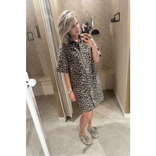 Catwalk Junkie 2502013403 denim dress with leopard pattern 2502013403 Leopard denim dress large