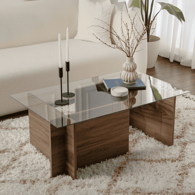 CaliCosy Salontafel met glazen blad l105 cm noah 3046340 large