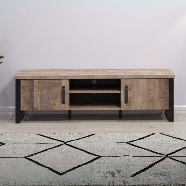 CaliCosy Tv-meubel met 2 deuren, 2 open vakken en 2 kabelopeningen l166 cm emile 3042285 large