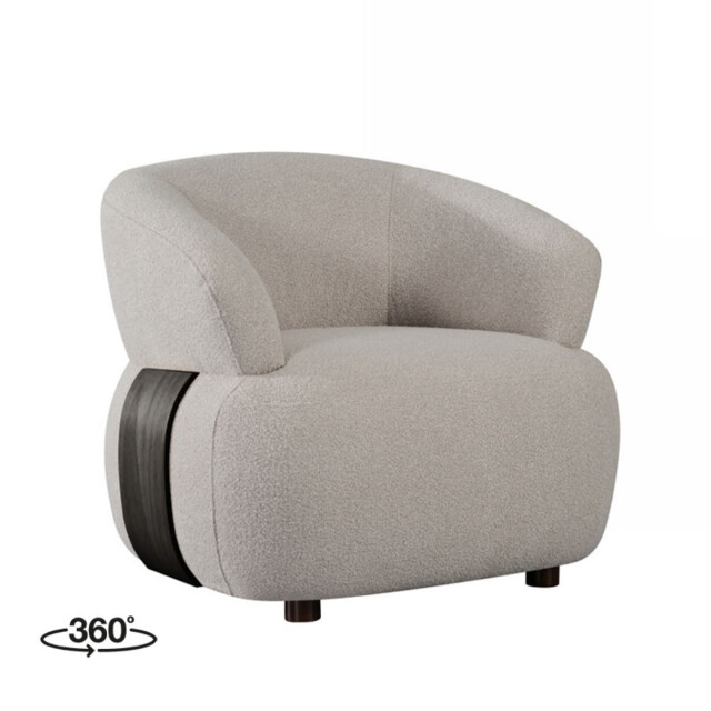 Label51 Fauteuil valenza naturel stof zwart hout 79x83x73 cm 3183679 large