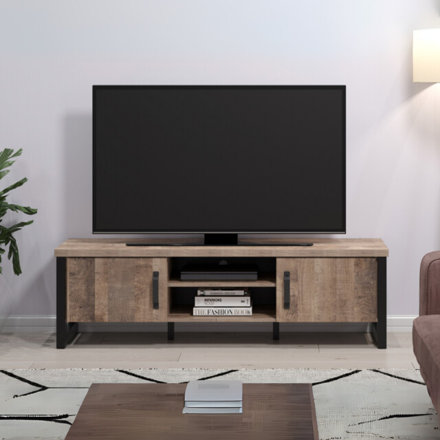 CaliCosy Tv-meubel met 2 deuren, 2 open vakken en 2 kabelopeningen l166 cm emile 3042285 large