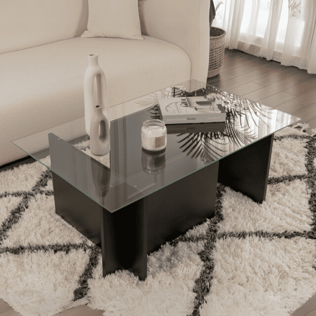 CaliCosy Salontafel met glazen blad l105 cm noah 3046342 large