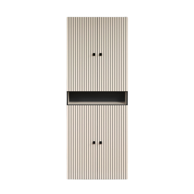 CaliCosy Dubbele geribbelde badkamerkolom met 4 deuren en 1 open vak l70 cm purebliss 3042526 large