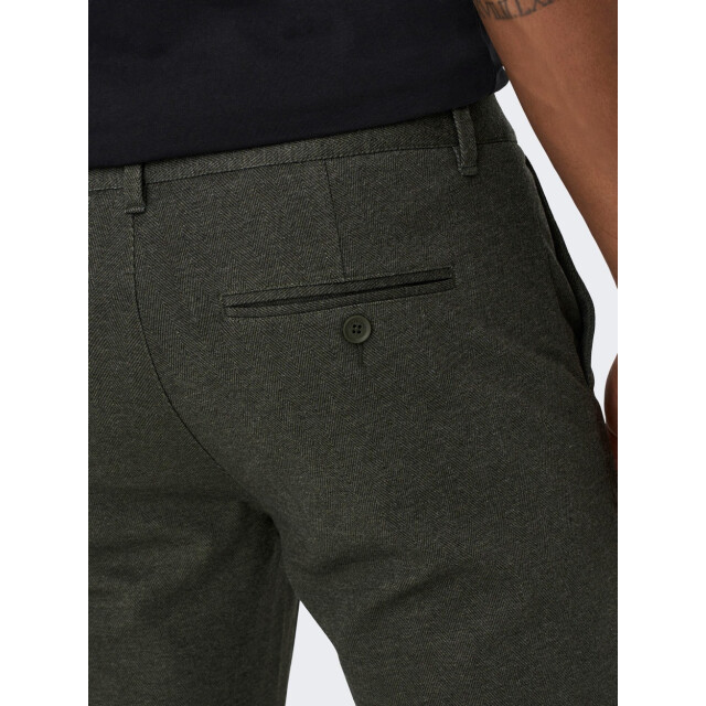 Only & Sons Onsmark tap herringbone 2911 pant n olijf 5109.22.0005 large