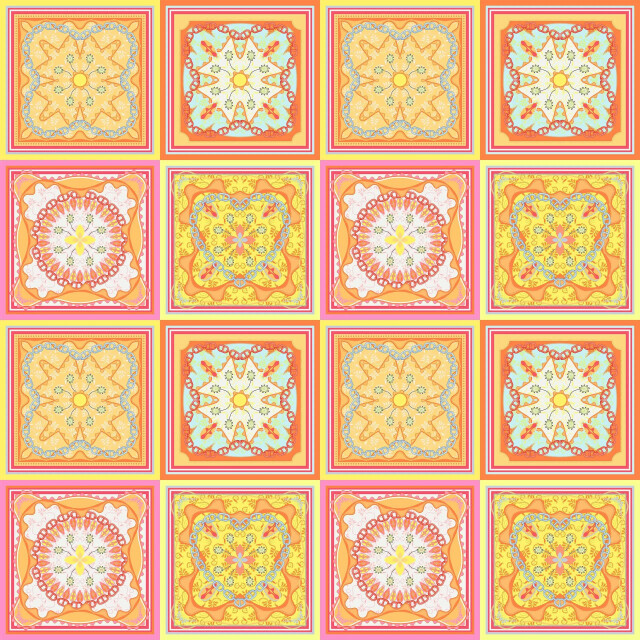 Mucho Gusto ® jurk paros geel oranje hart print MUCHO GUSTO® Jurk Paros Geel Oranje Hart Print large