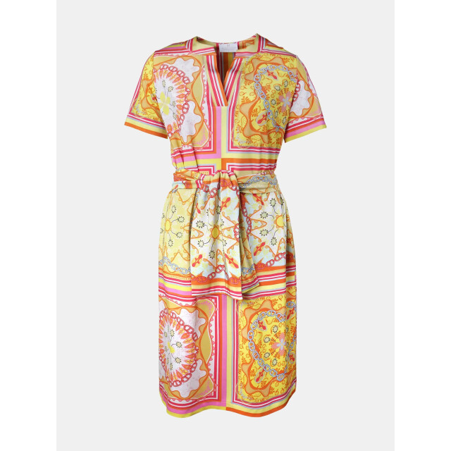 Mucho Gusto ® jurk paros geel oranje hart print MUCHO GUSTO® Jurk Paros Geel Oranje Hart Print large