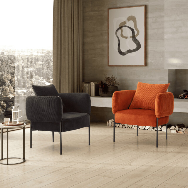CaliCosy Fauteuil in stof met zwarte metalen poten l73 cm aruni 3078816 large