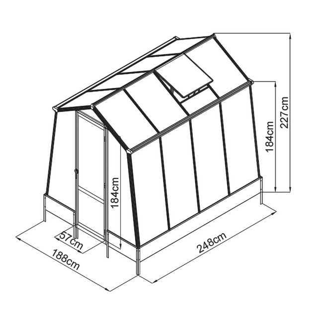 Westmann Aurora 68 tuinkas met fundering antraciet 248x188 cm 3200605 large