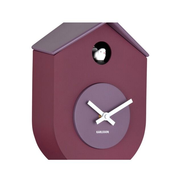 Karlsson wandklok grato cuckoo dark mauve & soft lavender 3062052 large