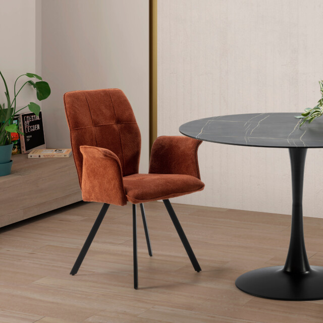 CaliCosy Set van 2 fauteuils in stof met zwarte metalen poten l62 cm mery 3078758 large