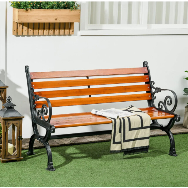 4goodz Tuinbank klassiek 2-personen max. 240 kg met rugleuning van hout 3200613 large