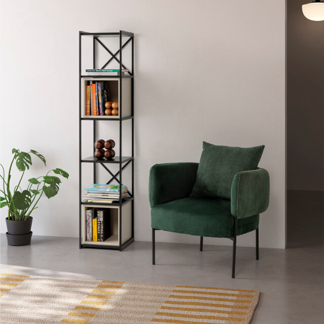 CaliCosy Fauteuil in stof met zwarte metalen poten l73 cm aruni 3078814 large