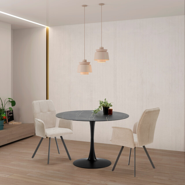 CaliCosy Set van 2 fauteuils in stof met zwarte metalen poten l62 cm mery 3078756 large