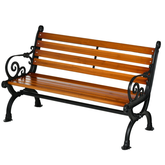 4goodz Tuinbank klassiek 2-personen max. 240 kg met rugleuning van hout 3200613 large