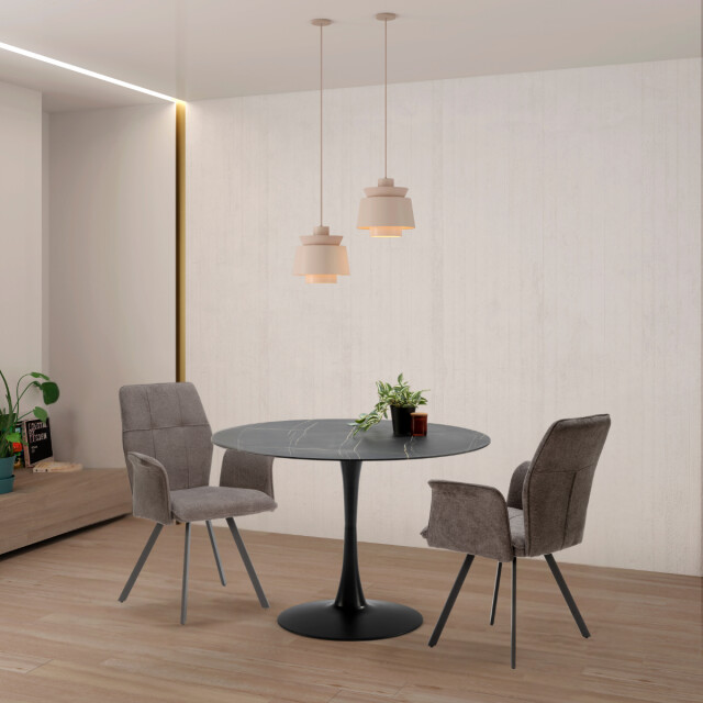 CaliCosy Set van 2 fauteuils in stof met zwarte metalen poten l62 cm mery 3078757 large