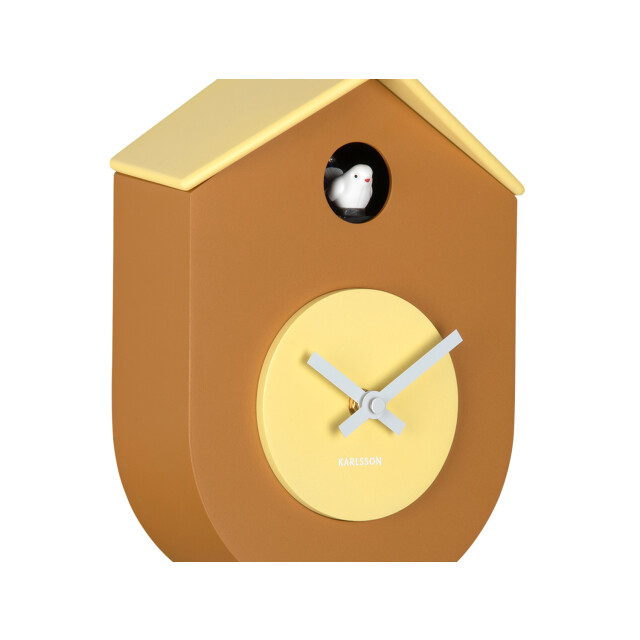 Karlsson wandklok grato cuckoo ochre yellow & soft yellow 3062053 large