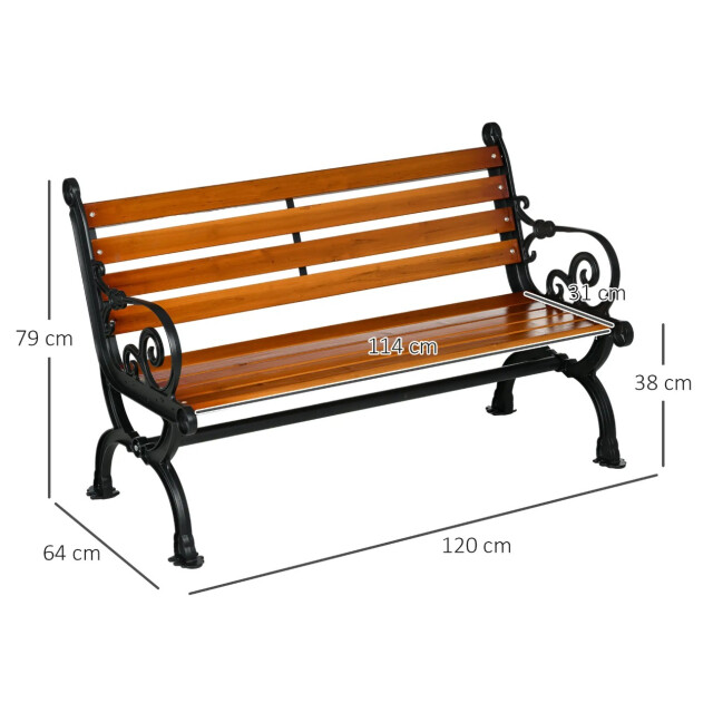 4goodz Tuinbank klassiek 2-personen max. 240 kg met rugleuning van hout 3200613 large