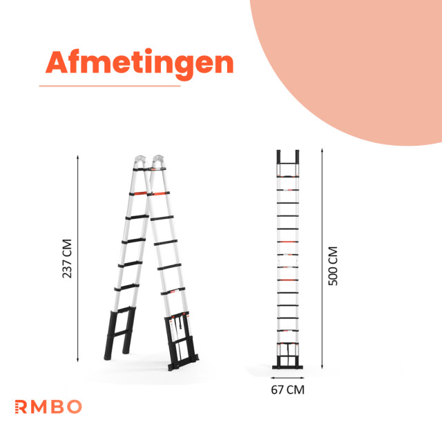 RMBO ® telescopische vouwladder 500 cm 3188055 large