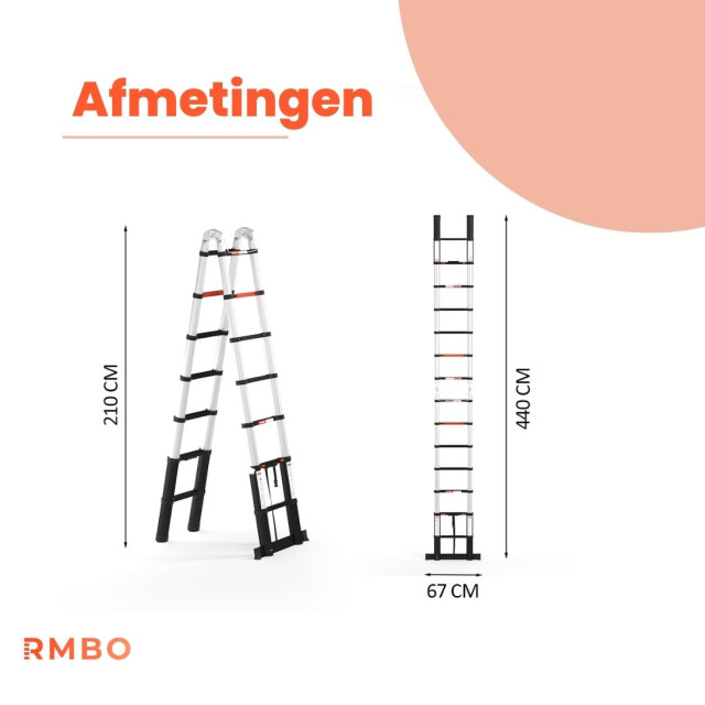 RMBO ® telescopische vouwladder 440 cm 3188054 large