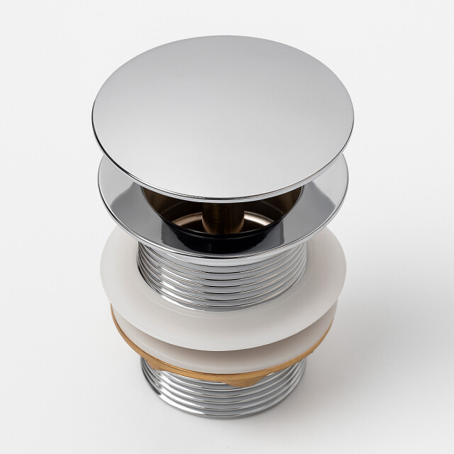 Badplaats Afvoerplug chroom pop up plug voor wastafel zonder overloop 3181223 large