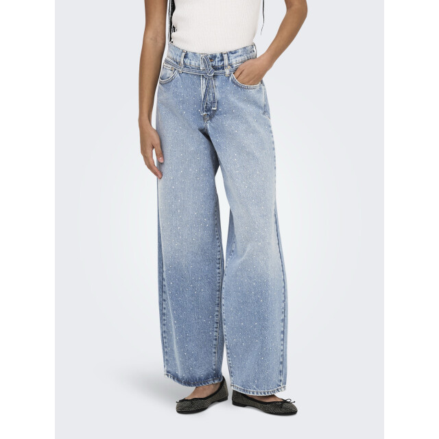Only Onlgianna rhinest mw straight blue denim 4103.35.0052 large
